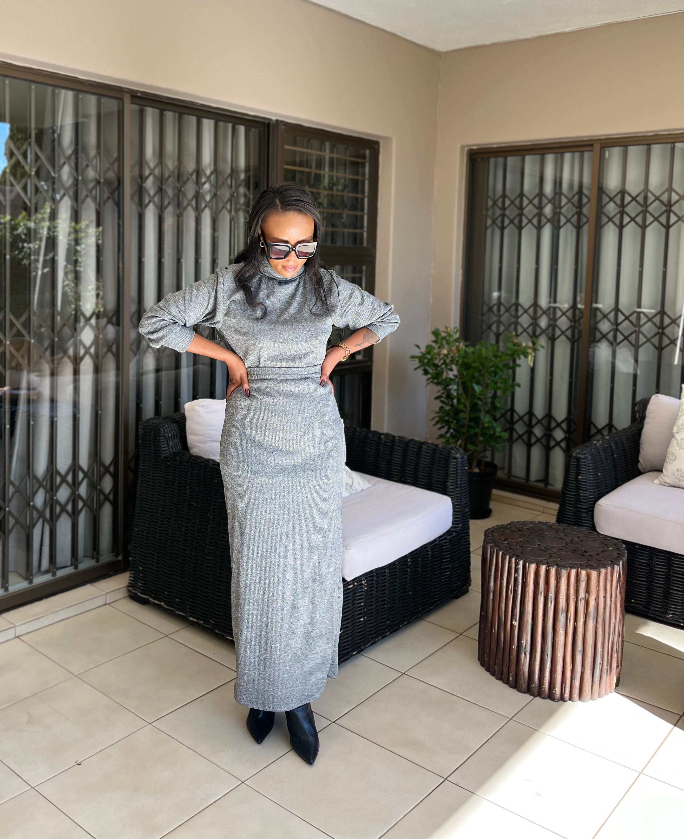 Grey skirt set