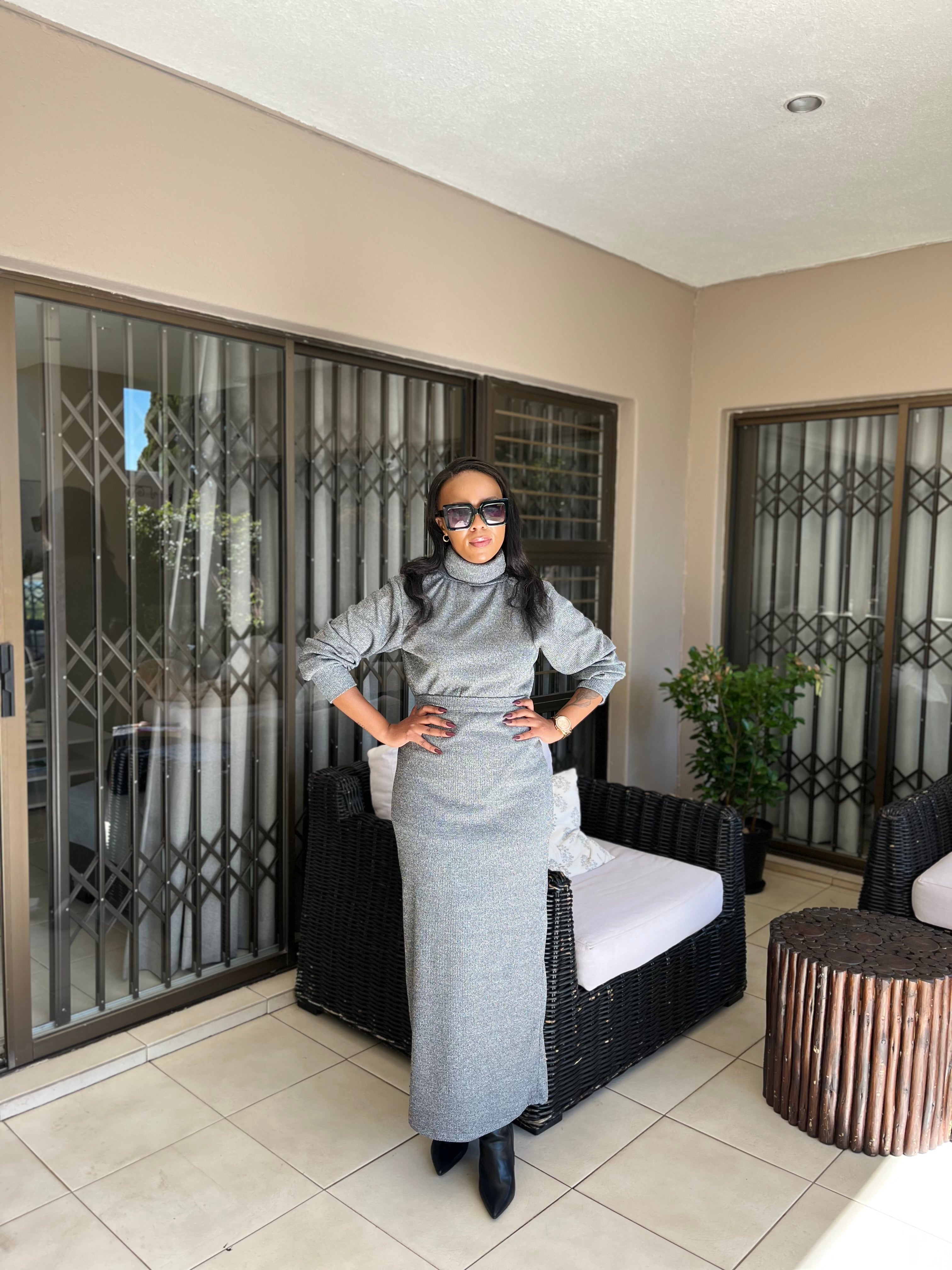 Grey skirt set
