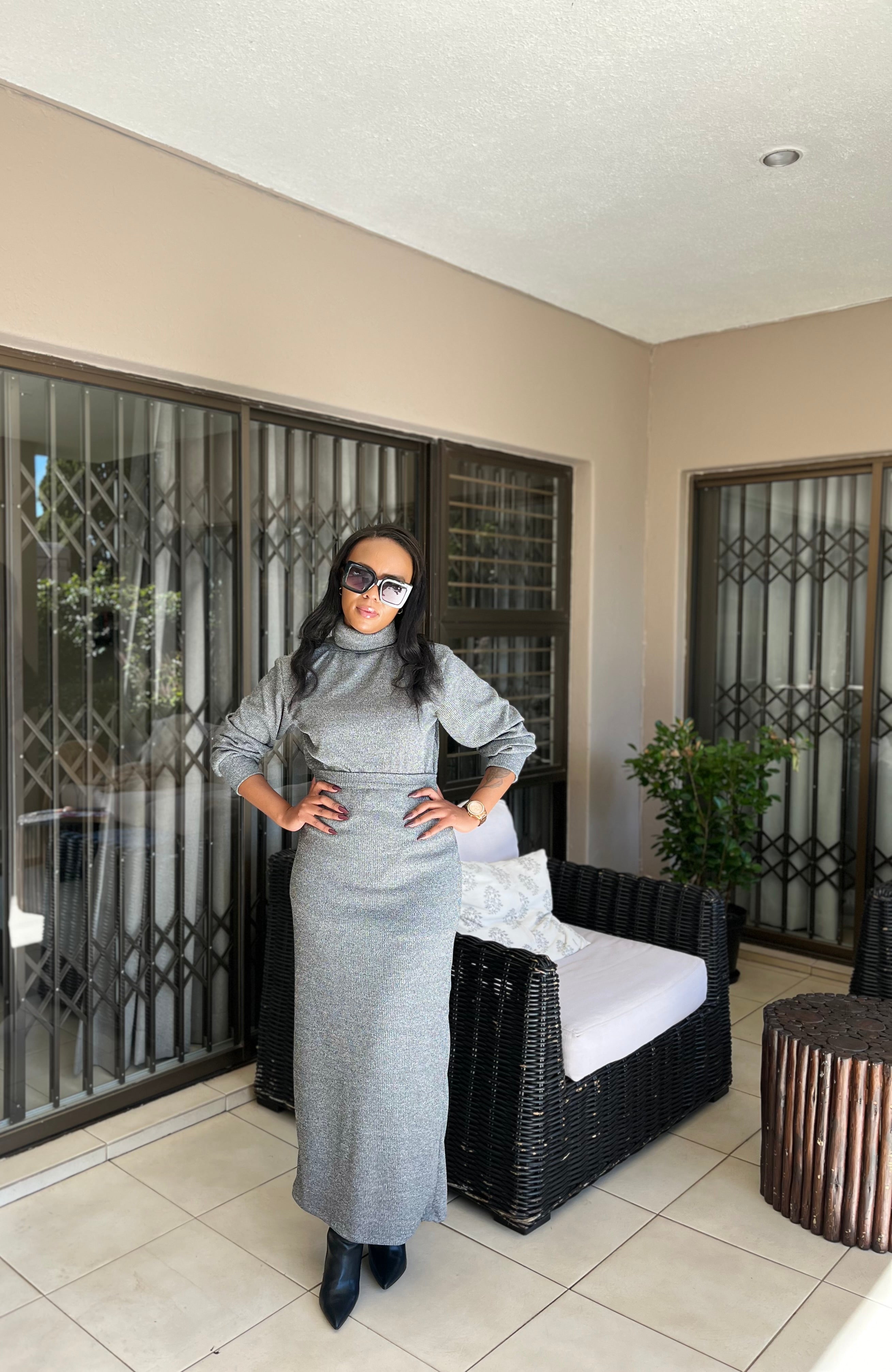 Grey skirt set